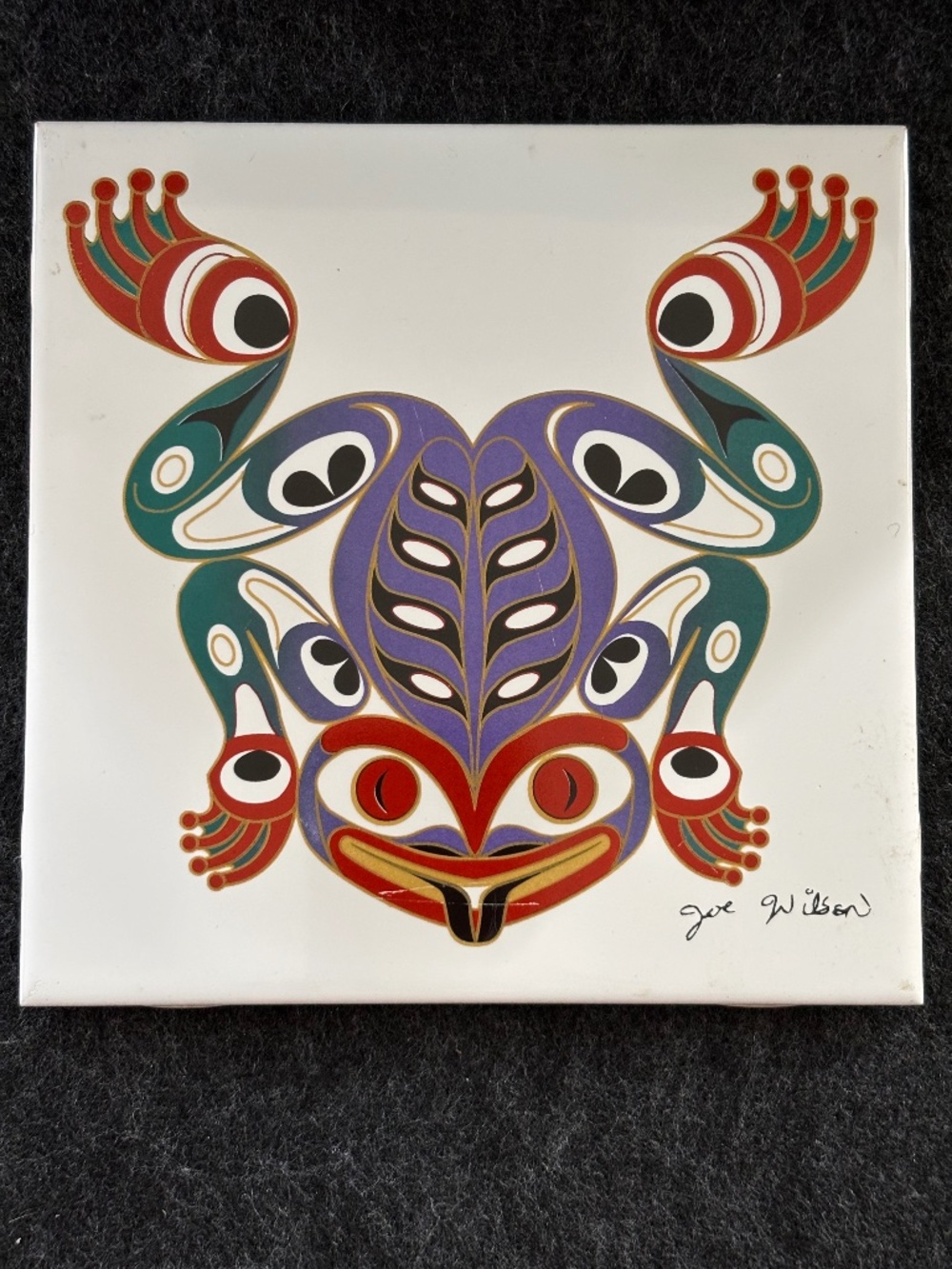 Frog Art Tile Coast Salish artist Joe Wilson